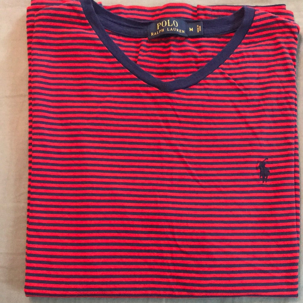 Polo Ralph Lauren Men’s red/blue striped tee sz M